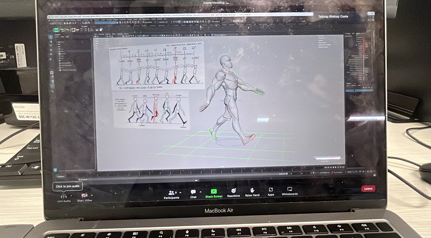 working on animating in maya